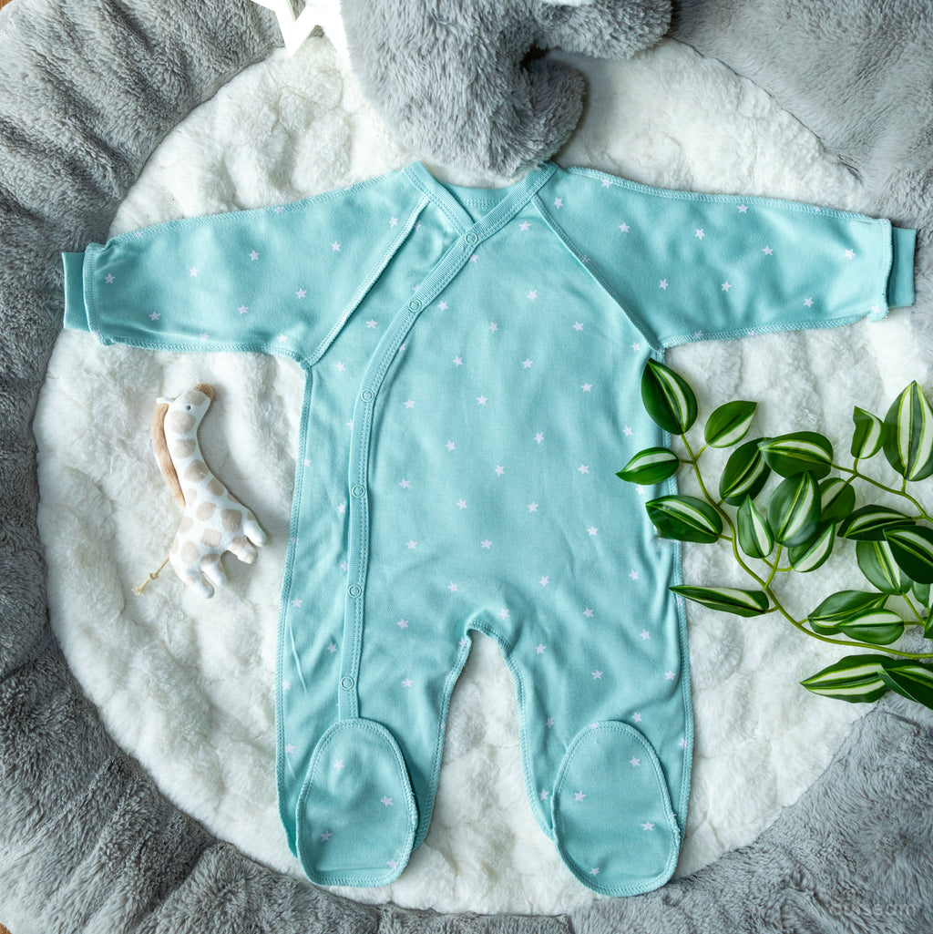 Outseam Sleepsuit Outseam - Mint — soft cotton baby sleepsuit with outward seams